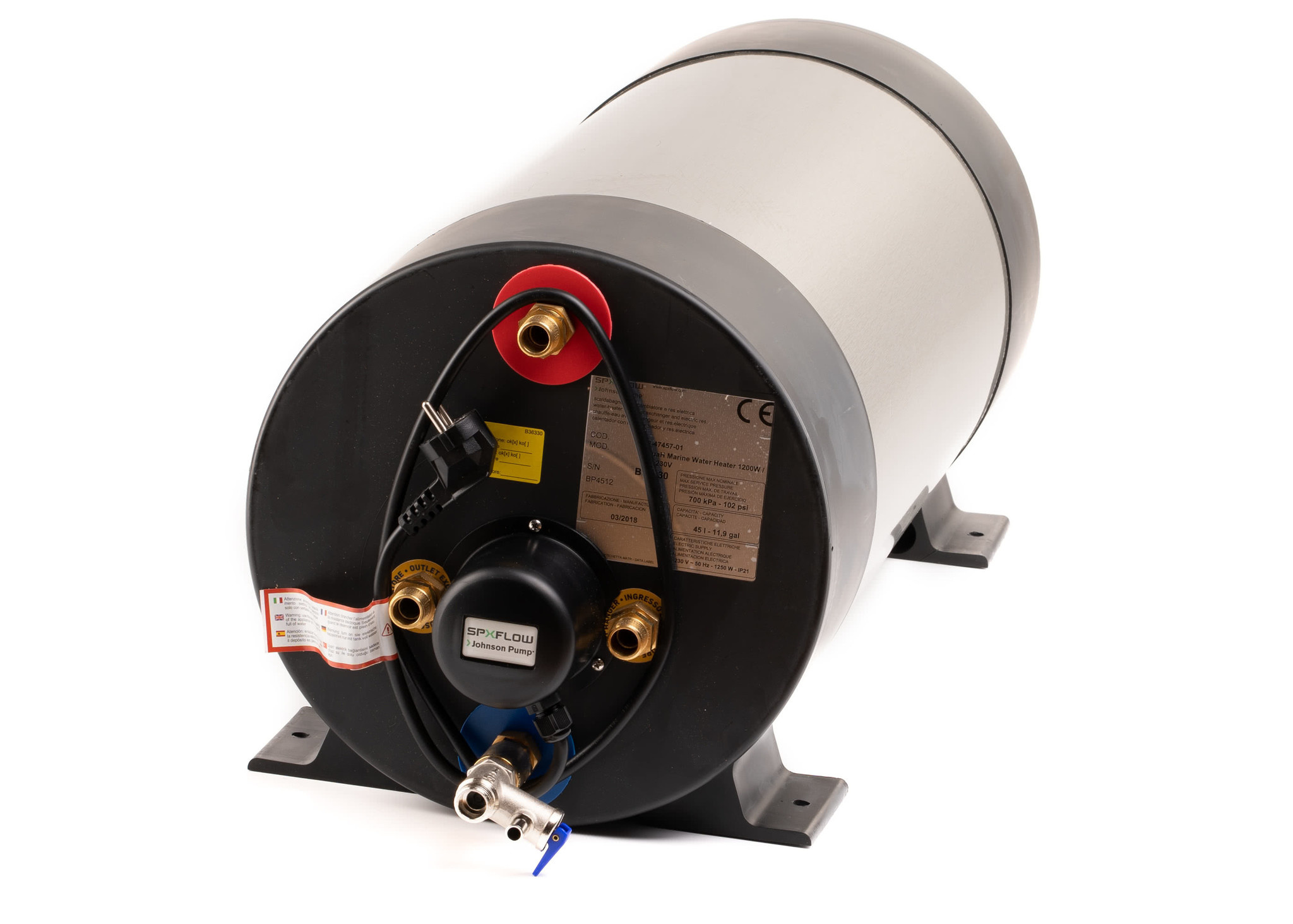 Johnson 22 L. RVS Aquah scheepsboiler 1200 W