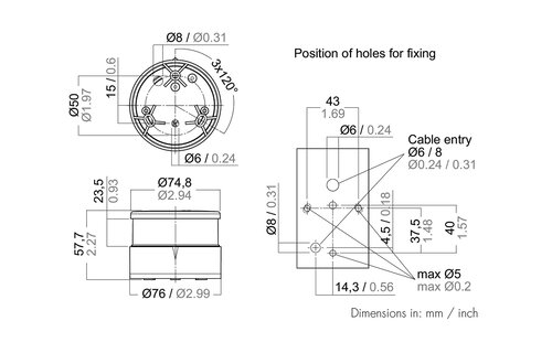AS Serie 34 LED signaal licht | Groen