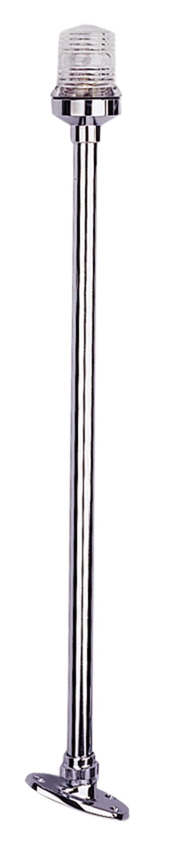 Rondschijnend toplicht telescopisch 12V / 8W 360º RVS-huis met heldere lens H=610mm
