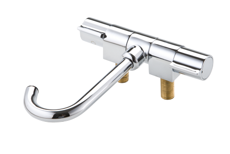 Allpa Verchroomde 2-knops mengkraan  met klapbare & draaibare 14mm-uitloop  aansluiting 3/8