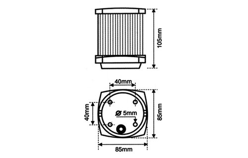 Signaallantaarn | 12v/25w | Voet | Wit