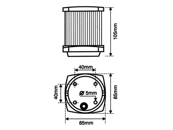 Signaallantaarn | 12v/25w | Voet | Wit
