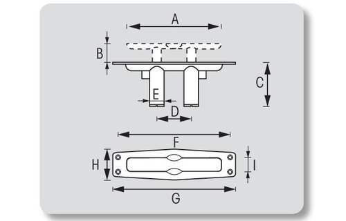 Klapkikker messing verchroomd 195/150 mm