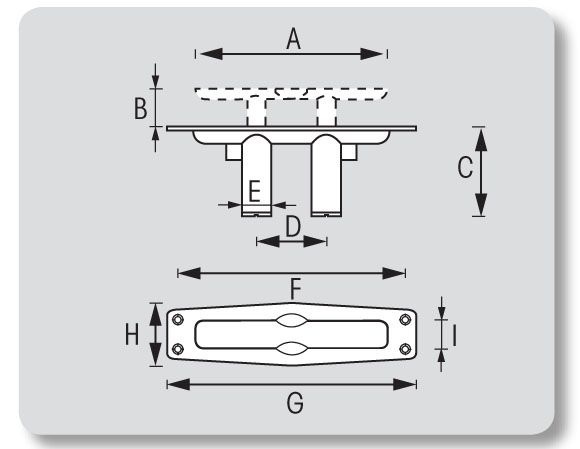 Klapkikker messing verchroomd 195/150 mm