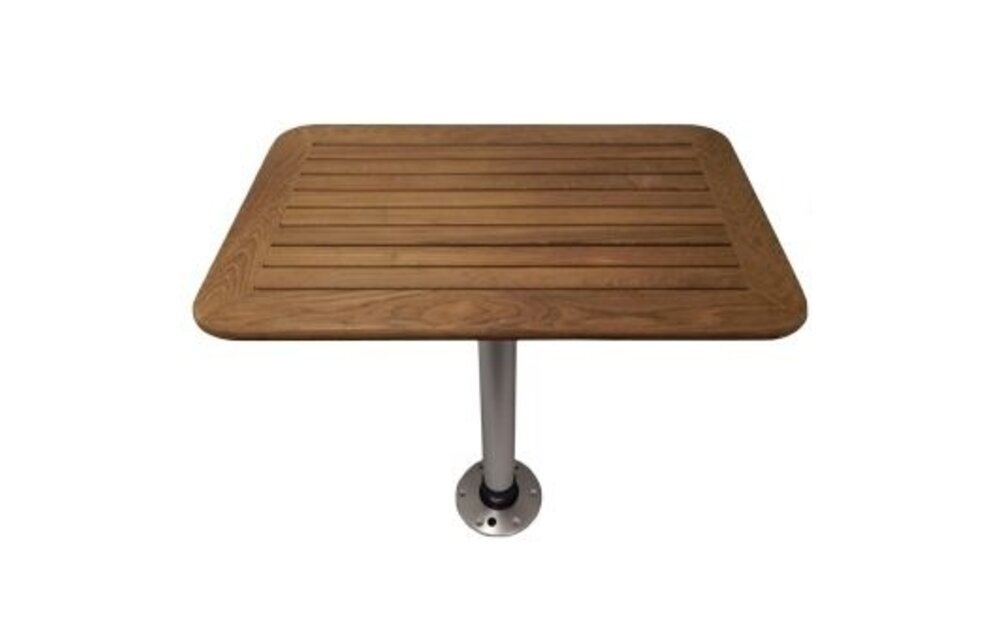 Tafel Teak 370x600x25mm set met poot (H=686mm) en voet