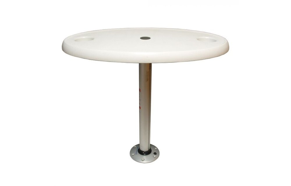 Volkunststof tafelblad ovaal set (457x762mm) met poot