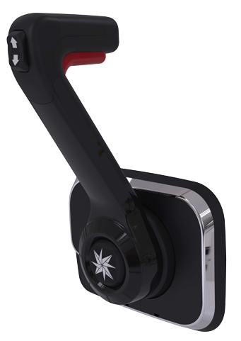 SeaStar Xtreme Éénhandel motorbediening, zijmontage, met trim, zwart