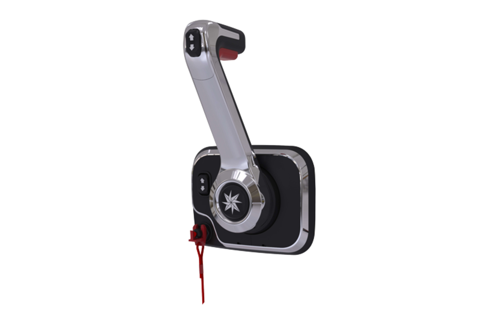 SeaStar Xtreme Control, zijmontage, Chrome met trim- en noodstopschakelaar