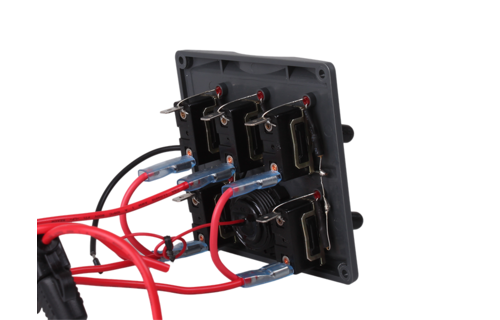 Schakelpaneel antraciet met voltmeter 12/24V