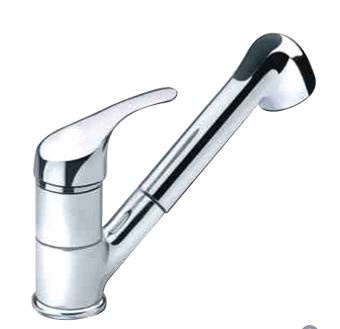 Verchroomde mengkraan met uitneembare handdouche