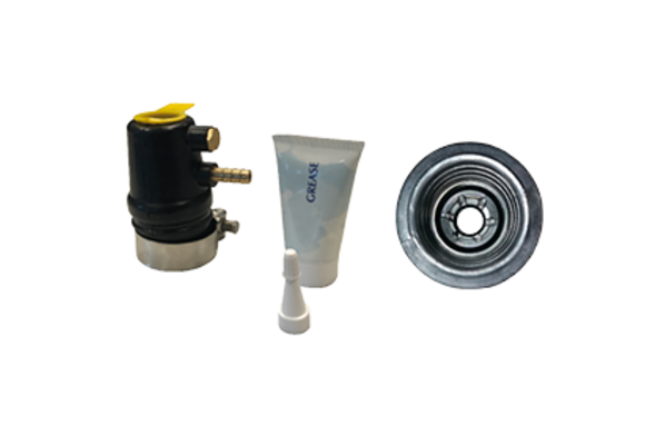 Rubber schroefas-seal met water- en vetinlaat,