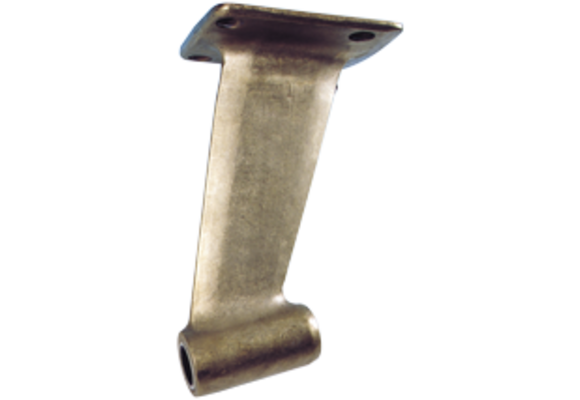 Bronzen uithouder met rechte montageflens, voor schroefas