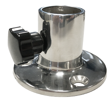 allpa RVS vlaggenstokhouder, rond model 45°, Ø70mm H=45mm; voor 25mm vlaggenstok