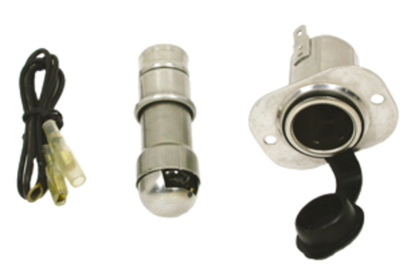 allpa RVS Sigarettenaansteker met verlichting, plug, aansteker & kabels, ingnition 15A, solenoid 30A