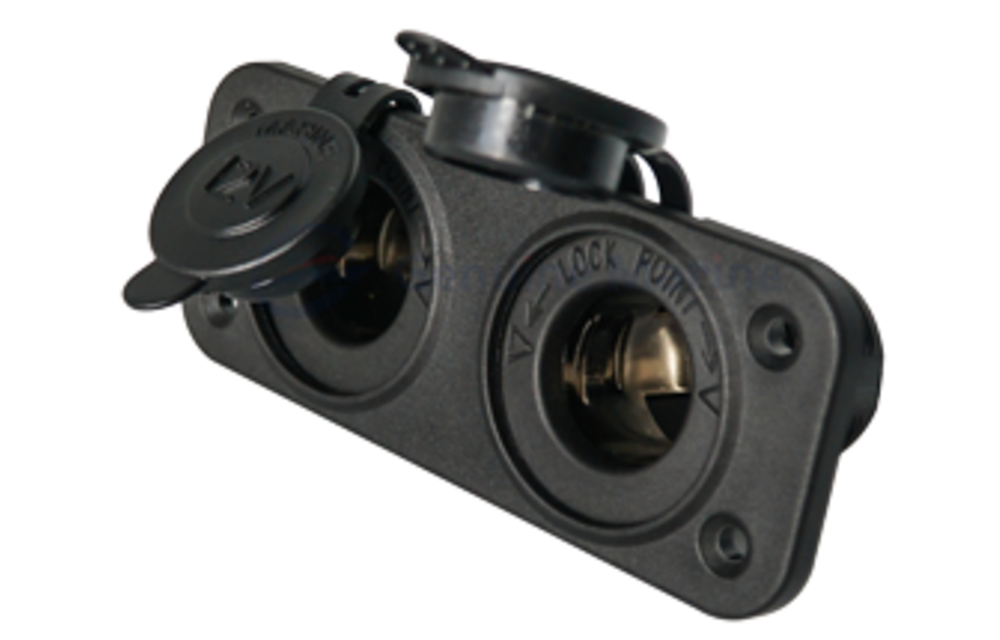 allpa Waterdichte DC inbouw stopcontact, 2x 12V ingang (dubbel)