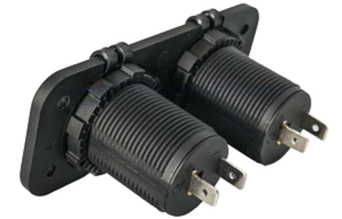 allpa Waterdichte DC inbouw stopcontact, 2x 12V ingang (dubbel)