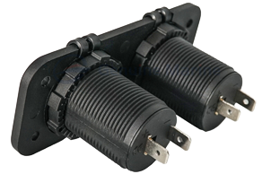 allpa Waterdichte DC inbouw stopcontact, 2x 12V ingang (dubbel)