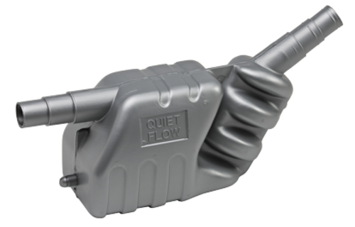 Kunststof waterlock/uitlaatdemper, slangaansluiting Ø40 /45/50mm, inhoud 7l, capaciteit tot 50pk