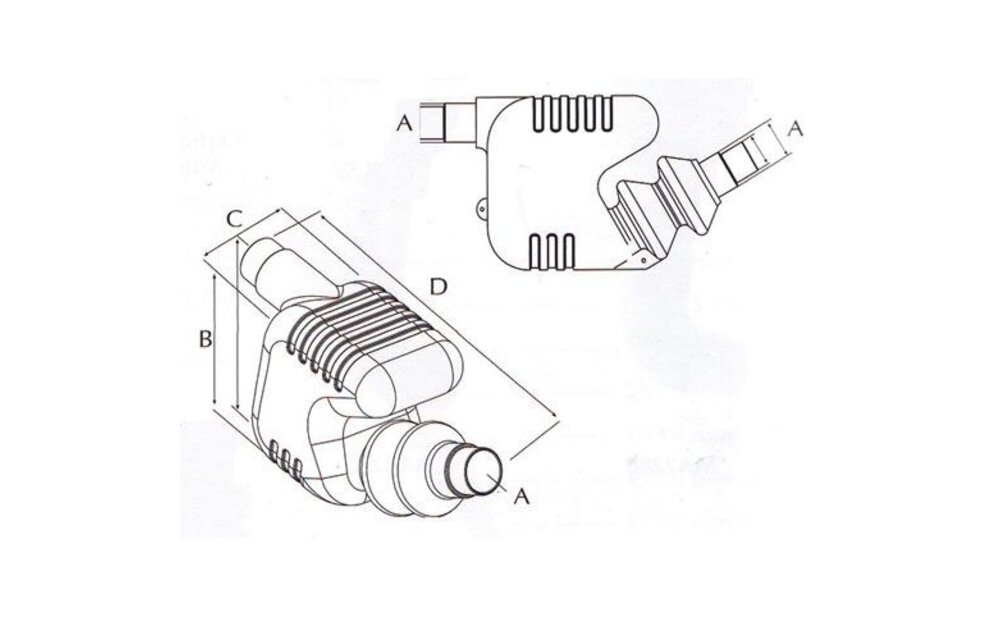 Kunststof waterlock/uitlaatdemper, slangaansluiting Ø40 /45/50mm, inhoud 7l, capaciteit tot 50pk