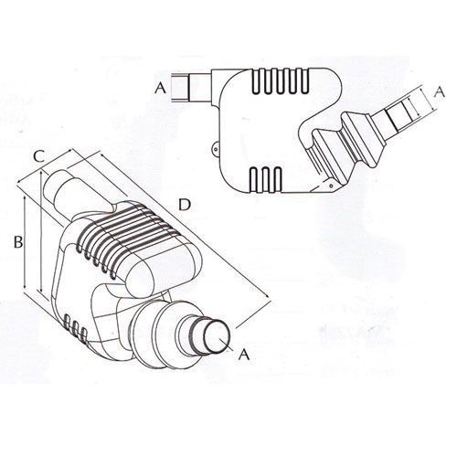 Kunststof waterlock/uitlaatdemper, slangaansluiting Ø40 /45/50mm, inhoud 7l, capaciteit tot 50pk