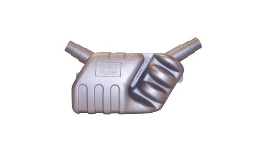 Kunststof waterlock/uitlaatdemper, slangaansluiting Ø40 /45/50mm, inhoud 7l, capaciteit tot 50pk