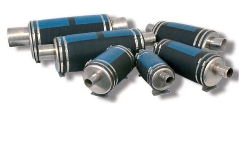 Waterlock / uitlaatdemper RVS 316 - rechte aansluiting