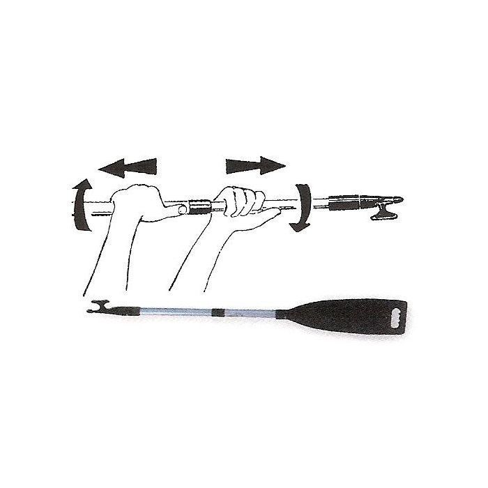 Nuova Rade Aluminium telescopische bootshaak met kunststof peddel & haak  L=1560-2210mm