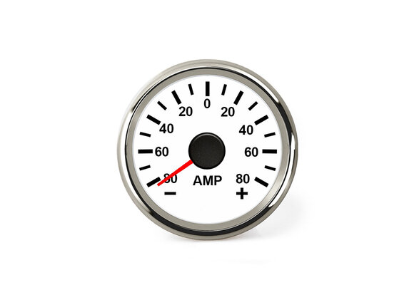 Hollex | Amperemeter 9-32V | Wit/RVS incl. Shunt