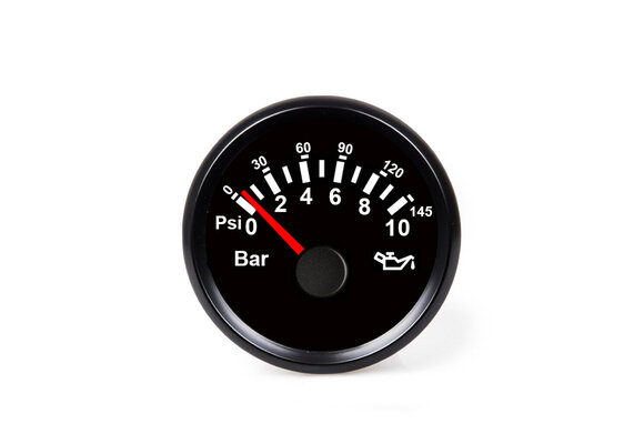 Hollex | Oliedrukmeter | Zwart 9-32V 0-10 Bar