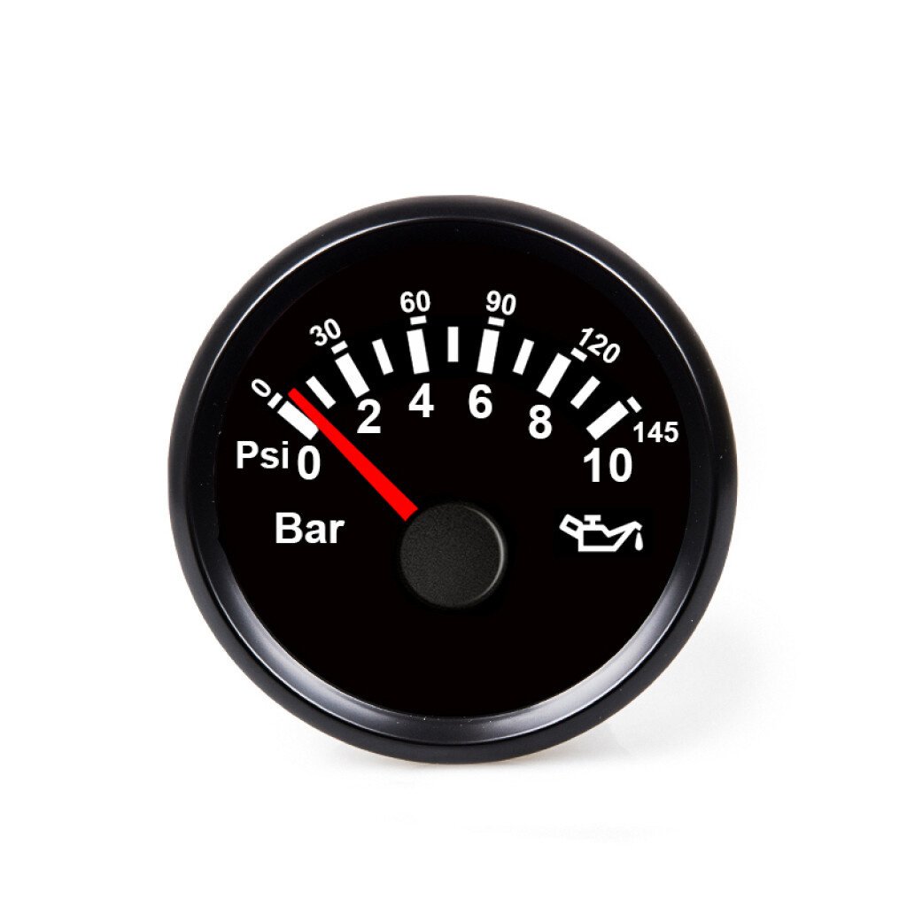 Hollex | Oliedrukmeter | Zwart 9-32V 0-10 Bar