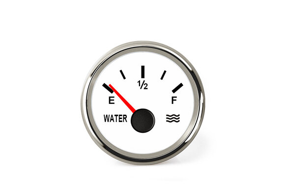 Hollex | Drinkwatermeter 9-32V | Wit/RVS 0-190Ohm