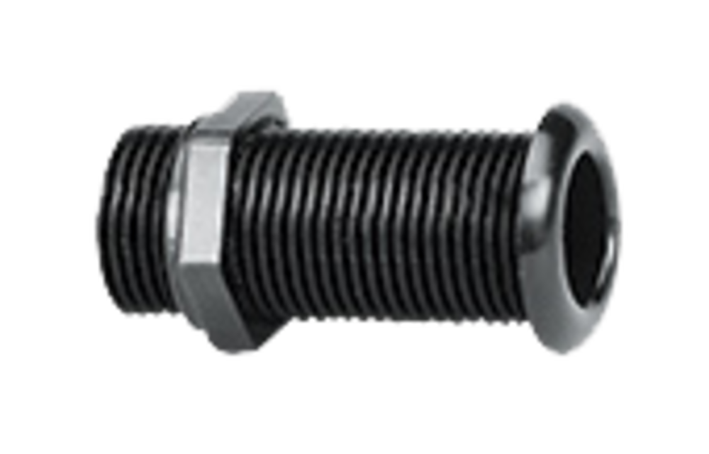 allpa Kunststof doorvoer (loospijp), Ø22mm, L=62mm, zwart