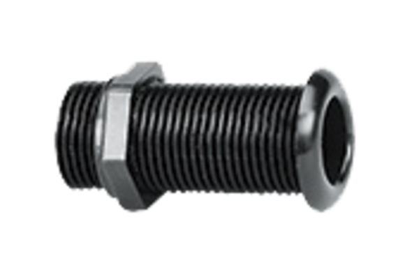 allpa Kunststof doorvoer (loospijp), Ø22mm, L=62mm, zwart