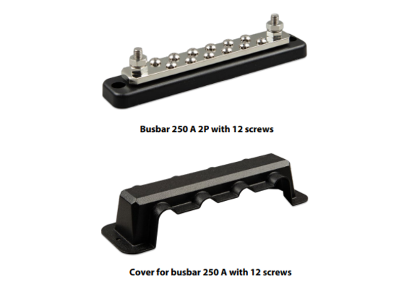 Busbar 250A 2P with 12 screws +cover