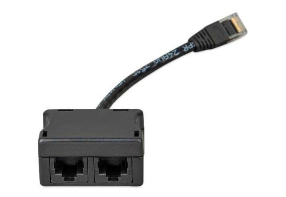 RJ45-splitter 1xRJ45 male/15cm cable/2x