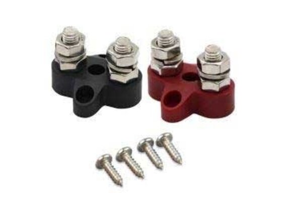 Dual Terminal Stud M8-linked (1 red/ 1 black)