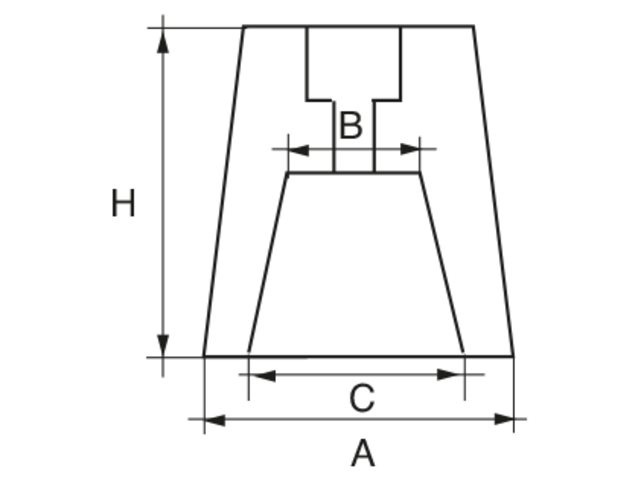 Schroefas anode zink conisch