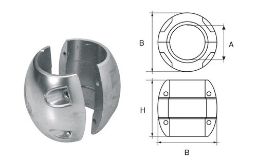 Allpa Magnesium Anode voor as bolvormig