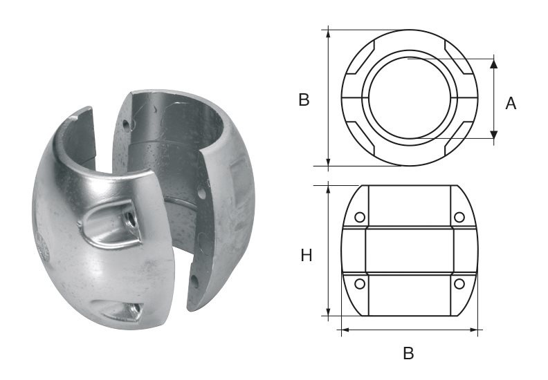 Allpa Magnesium Anode voor as bolvormig
