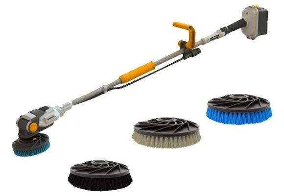 Batavia - Twin Brush 18V accu borstel incl. blauwe, zwarte & grijze borstel (zonder accu en lader)