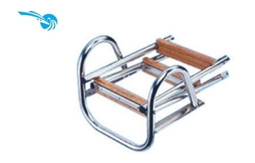 Prince Telescopische zwemtrap voor zwemplateau; 4+1 - teak treden