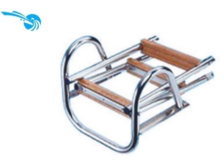 Prince Telescopische zwemtrap voor zwemplateau; 4+1 - teak treden