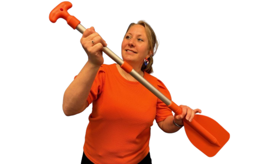 FES Telescopische peddel met oranje blad 550-1065mm