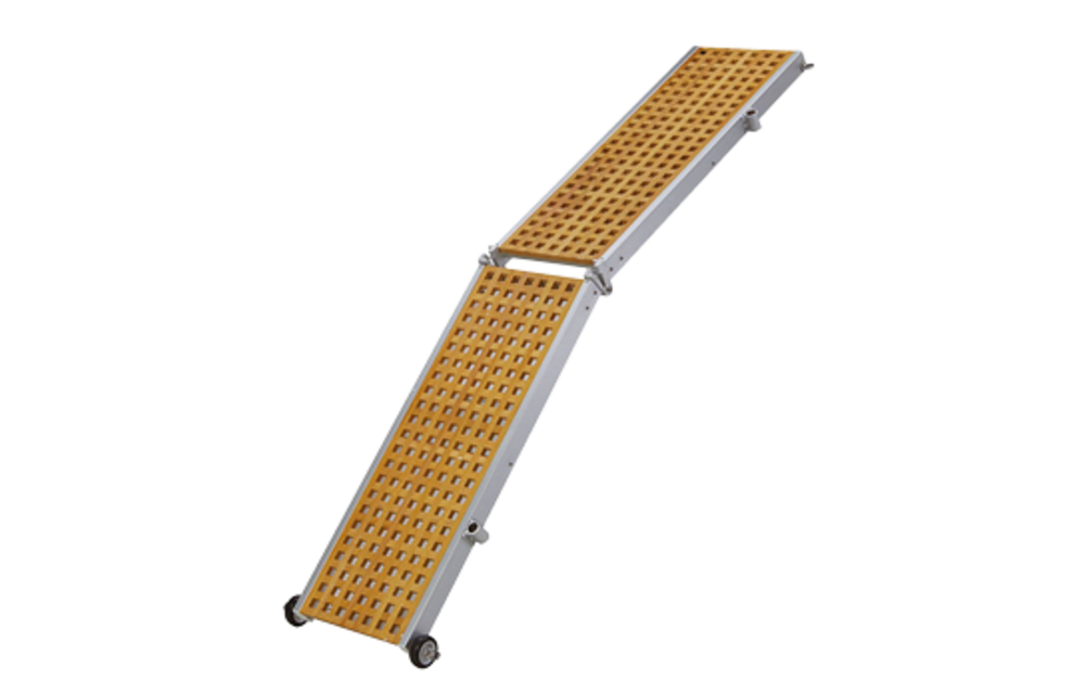 Allpa Aluminium Loopplank met wielen & houten loopvlak, 2-delig, draaggewicht 160kg