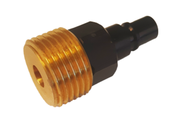 Messing connector en plastic adapter voor art. 037190