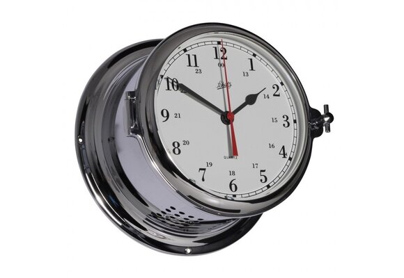 Schatz - Klok quartz Royal messing verchroomd Ø180 mm