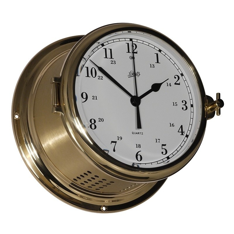Schatz - Klok quartz Royal messing Ø180 mm
