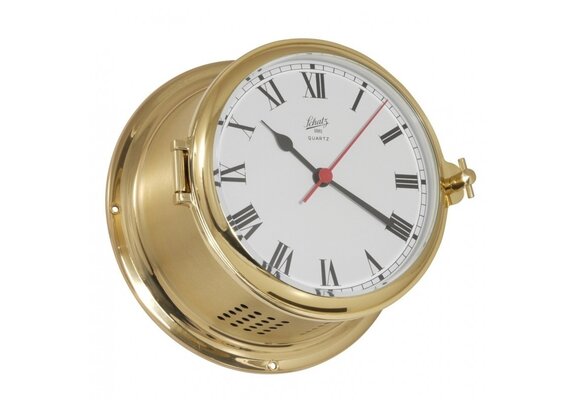 Schatz - Klok quartz Royal messing Ø180 mm (Romeinse cijfers)