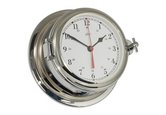 Schatz - Klok quartz Midi messing verchroomd Ø155 mm