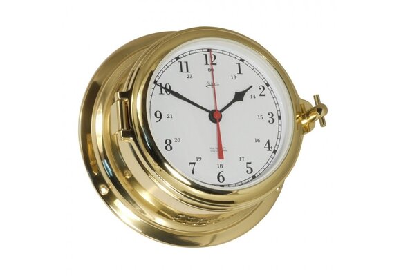 Schatz - Klok quartz Midi messing Ø155 mm glazenslag